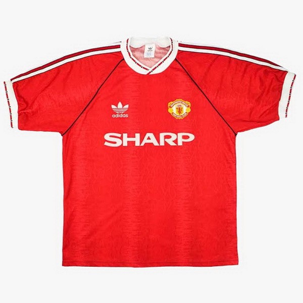 Thailande Maillot Football Manchester United Domicile Retro 1990 1992 Rouge